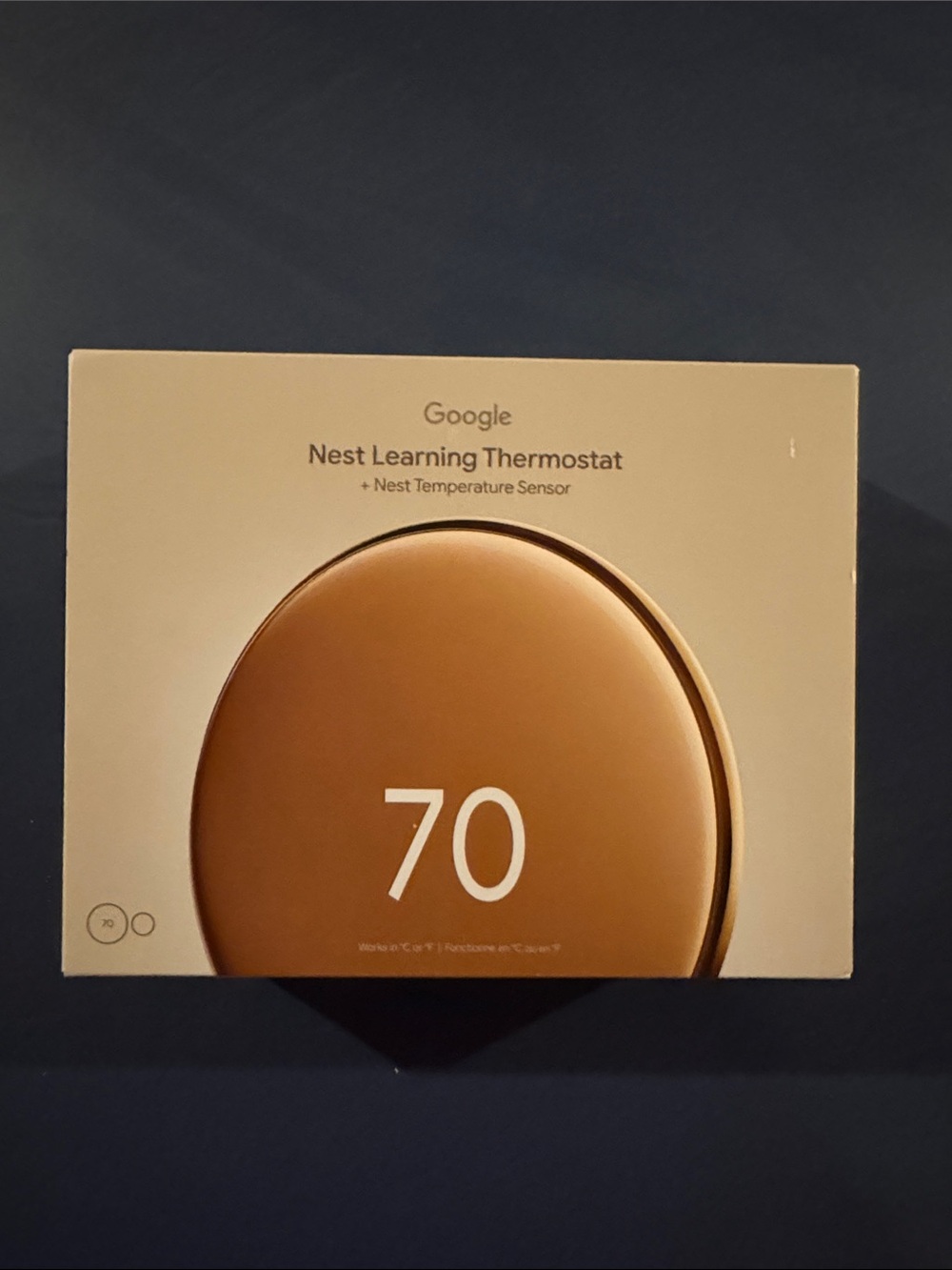 NWT Google Nest Learning Thermostat 4th Gen + Sensor - Polished Gold